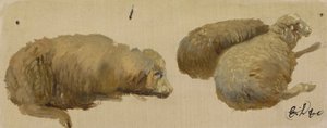 Trois moutons au repos - Edwin Landseer