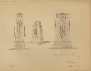 Esquisse n° 1 pour le Cénotaphe, Whitehall, Westminster, Londres - Edwin Landseer Lutyens