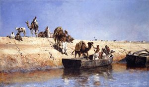 Embarquement de chameaux sur la plage de Salé, Maroc