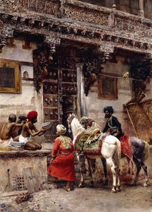 Artisan vendant des étuis près d