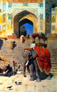 Éléphant royal à la porte de la Jami Masjid, Mathura