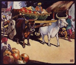 Chariot à bœufs indien