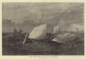 Un Lougre de Deal se dirigeant vers un Navire sur les Goodwins - Edwin Weedon
