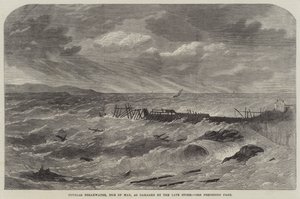 Brise-lames de Douglas, Île de Man, endommagé par la dernière tempête - Edwin Weedon