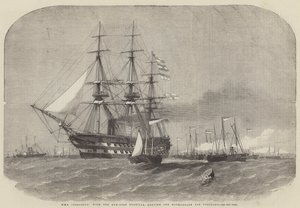 HMS Colossus, avec la flottille de canonnières, quittant Motherbank pour Portland - Edwin Weedon