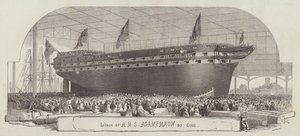 Lancement du HMS Agamemnon, 90 canons