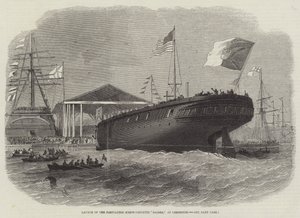Lancement de la corvette à vis portugaise Sagres, à Limehouse