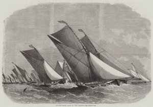 Course de barges à voile sur la Tamise