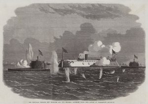 La Frégate Blindée New Ironsides et Deux Batteries Ericsson entrant en Action à Charleston - Edwin Weedon
