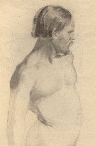 Nu masculin (recto); Bottes, croquis pour La Signature du Compact du Mayflower (verso)