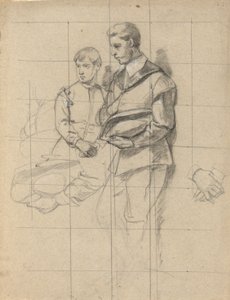Deux figures, croquis pour la signature du pacte dans la cabine du Mayflower - Edwin White