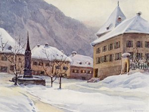 Le Rhin : Chur, Coire, la place de la cathédrale