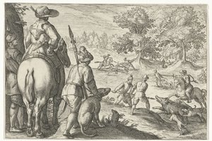 Paysage avec chasse au sanglier - Egbert Jansz.