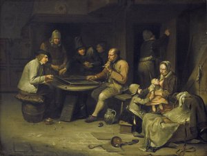 Une auberge avec des joueurs de backgammon