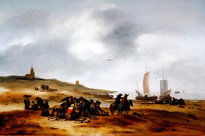Poissons exposés à la vente sur la plage de Scheveningen