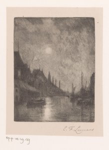 Vue de rivière dans une ville la nuit