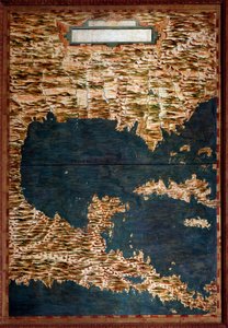 Mexique, Cuba, Floride et Jamaïque. Carte réalisée par Egnazio Danti, mathématicien, cosmographe et architecte italien. Vers 1567. Florence, Palazzo Vecchio, Sala del Mappamondo - Egnazio Danti