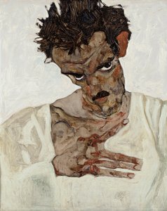 Autoportrait avec tête baissée - Egon Schiele