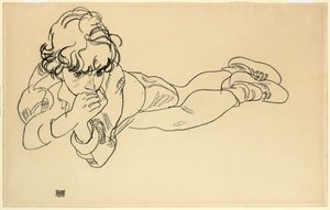 Garçon allongé sur le ventre, 1918