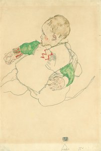 Enfant avec manches vertes - Egon Schiele