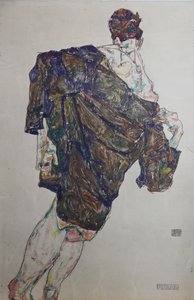 Figure avec manteau, 1913 - Egon Schiele