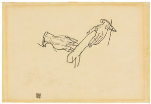 Étude de main, Dr. Viktor Ritter von Bauer, 1917 - Egon Schiele