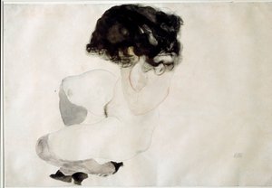 Nu accroupi - Egon Schiele