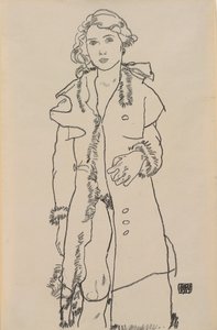 Nu avec manteau bordé de fourrure, 1917