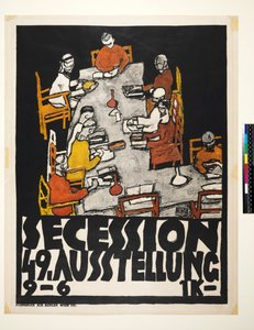 Affiche pour la Sécession de Vienne, 49e Exposition, Die Freunde