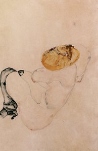 Jeune fille effrayée, accroupie, 1912
