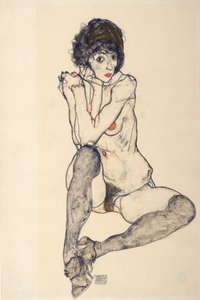 Femme nue assise, coudes reposant sur le genou droit, 1914