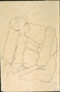 Homme assis (verso) - Egon Schiele