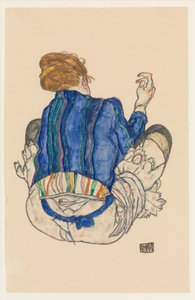 Sitzende Frau, Rückenansicht - Egon Schiele
