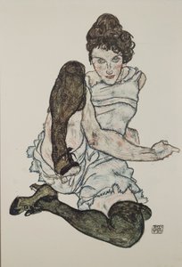 Femme assise avec les jambes repliées, 1917 - Egon Schiele