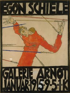 Autoportrait en Saint Sébastien, affiche pour une exposition à la Galerie Arnot, 1914