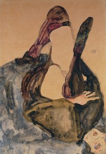 Femme avec jambe levée et bas violets; Frau mit Erhobenem Bein und Lila Strumpfen, 1911