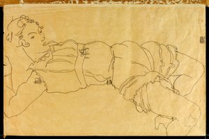 Jeune femme allongée sur le dos, 1915 - Egon Schiele