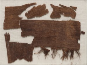 Fragments de bandelettes de momie égyptienne trouvés dans le cercueil de Senbi, Moyen Empire, vers 1918-1859 avant J.-C.