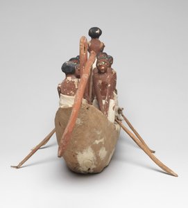 Modèle de bateau à voile de la tombe de Khety (Beni Hasan) Moyen Empire, c.2010 av. J.-C. - 1950 av. J.-C.