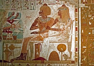 Antiquité égyptienne : peinture décorant la tombe d