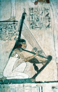 Fresques représentant une scène de banquet funéraire, avec harpiste, du Nouvel Empire - Egyptian 18th Dynasty