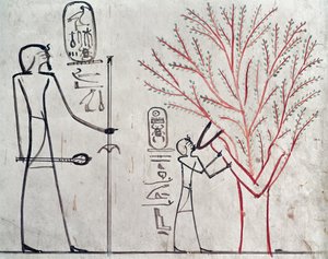 Isis métamorphosée en sycomore allaitant Thoutmosis III (c.1479-1425 av. J.-C.)