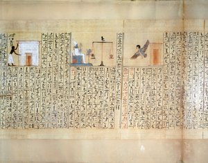 Papyrus représentant la pesée du cœur, du Livre des Morts de Maiherperi - Egyptian 18th Dynasty