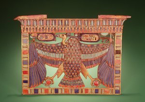 Pectoral de pylône décoré du vautour de la Haute-Égypte, de la tombe de Toutankhamon (c.1370-52 av. J.-C.) Nouvel Empire - Egyptian 18th Dynasty