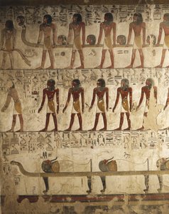 Égypte, Louxor, Vallée des Rois, Tombe de Séthi Ier, Relief de scènes peintes du Livre des Portes