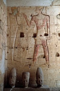 Antiquité égyptienne : bas-relief du temple de Sethi I à Abydos