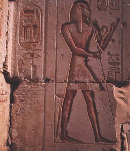Pharaon, relief en pierre du temple de Ramsès II, vers 1298 av. J.-C.