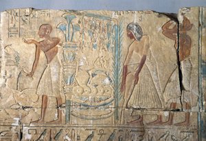 Relief de la tombe de Netcherouymes, haut fonctionnaire de Ramsès II, Saqqara, Égypte, Civilisation égyptienne, Nouvel Empire, Dynastie XIX
