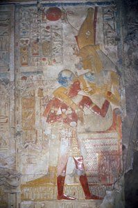 Relief de Sethos I (1303-1290 avant J.-C.) et Isis, Nouvel Empire