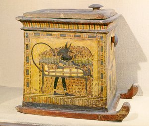 Anubis momifiant le défunt, d